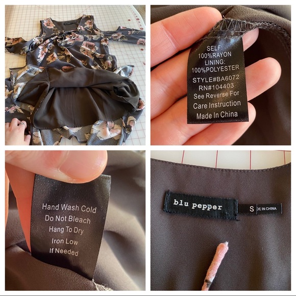 Blu Pepper size small grey gray flowy floral dress with pink flowers - Picture 2 of 16